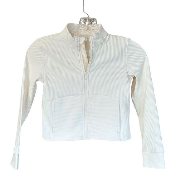 all in motion Other - NWT All in Motion Girls Cozy Knit Full Zip Ribbed Jacket Ivory-Cream Small (6/7)